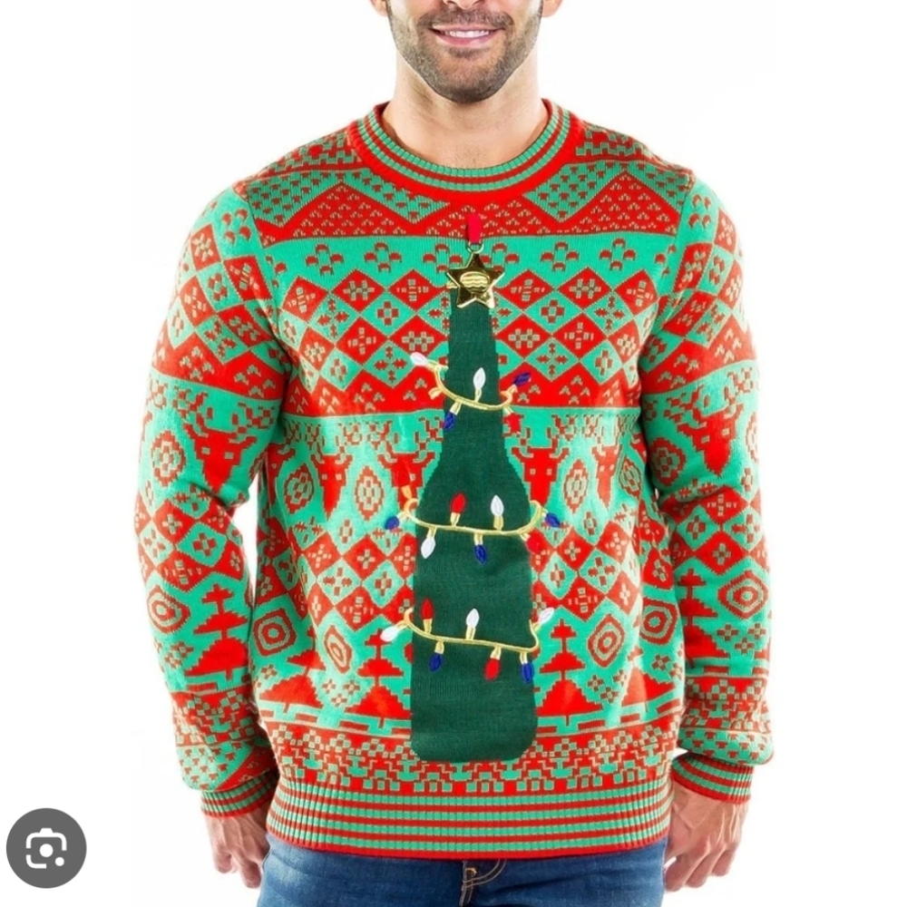 Tipsy Elves Red and Green Christmas Tree Sweater